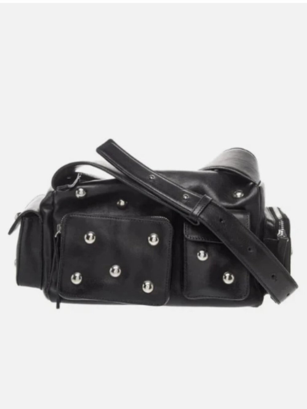 New with Tags $595 Mikuta The Black Studded Minou Bag